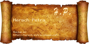 Hersch Petra névjegykártya